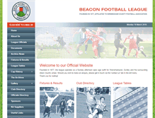 Tablet Screenshot of beacon-football-league.co.uk